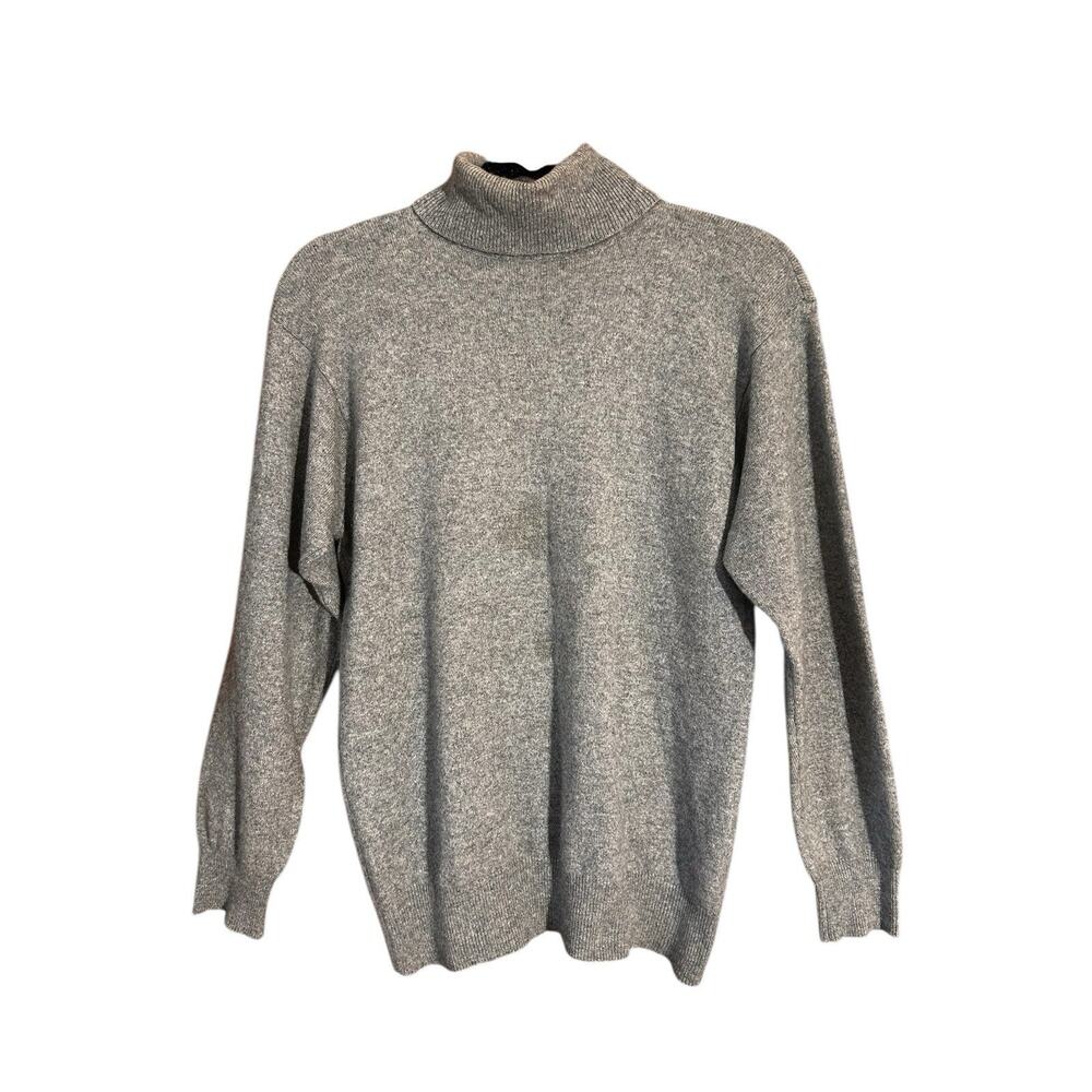 Ton Reve Women’s 100% Cashmere Gray Turtleneck Sweater Size Medium Flawed